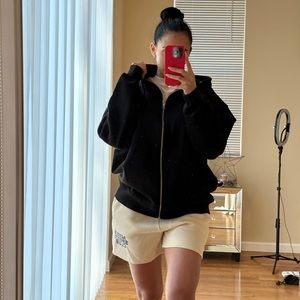 Zip up detailed hoodie